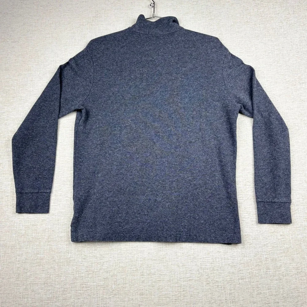 Polo Ralph Lauren Mens Large Charcoal Gray Pique Quarter Zip Pullover Sweater